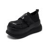 Mocassins de Sola Grossa para Mulheres 2026 Primavera/Verão Novo Estilo Sapatos Slip-On para Mulheres Baixas com Aumento de Altura Oculto, Novos Sapatos Versáteis de Estilo Chinês