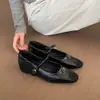 Zapatos retro de mujer con patchwork de piel de oveja suave, punta cuadrada, corte bajo, que aumentan la altura, elegantes para ir al trabajo, zapatos Mary Jane de estilo francés