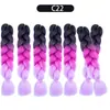 Perucas de Dreadlock de Fibra Sintética para Comércio Exterior Atacadista, Extensões de Cabelo Longo Tingidas em Degradê para Mulheres, Cabelo Trançado, Tranças Africanas Grossas