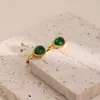 Brincos Europeus e Americanos Transfronteiriços em Aço Inoxidável com Formato de Gota e Cravejados com Diamantes para Mulheres, Luxo Leve com Sensação de Alta Qualidade, Banhados a Ouro 18K, Presilhas de Orelha/Acessórios de Orelha que Não Desbotam