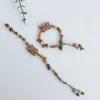 Pulsera de Cerámica Jingdezhen Nueva Pulsera de Cerámica China Joyería Estudiante Estilo Tíbet Cuerda Trenzada a Mano Puesto Regalo para Estudiante