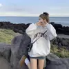 Sudadera con capucha de marca retro americana de moda para mujer, primavera y otoño, talla grande, chaqueta fina, estilo holgado chic, top de estilo casual
