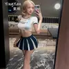 Ying Yan Animadora Fútbol Bebé Lencería Femenina Juego de Rol Conjunto Sexy Uniforme Sin Quitar Tentación Caliente