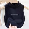 Camisola de punto interior elegante de verano 2024 para mujer, cuello medio alto, sin mangas, corta