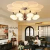 Luminária de caqui estilo vintage, lustre Bauhaus protetor de olhos, luz principal da sala de estar, lustre multi-cabeça retrô francês, fabricante ferro