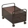 Cesta de Armazenamento de Ferro com Rodas para Sala de Estar de Casa Roupas Diversos Cesta de Malha Móvel Prateleira de Armazenamento de Grande Capacidade de Chão