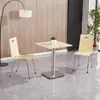 Juego de mesa y sillas para comida rápida, bar de snacks, tienda de fideos, cafetería escolar para estudiantes, comedor de empresa, comedor de fábrica, mesa y sillas de comedor de acero inoxidable