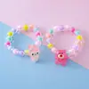 Pulsera Nueva de Oso de Dibujos Animados Linda para Niñas con Cuentas de Colores, Pulsera de Princesa, Joyería Pequeña al por Mayor