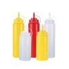 Botella de plástico para salsa botella exprimible para salsa mermelada tomate chocolate aderezo para ensaladas botella exprimible boca puntiaguda tipo exprimidor comercial espesante