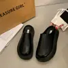 Pantuflas Cerradas Estilo Birkenstock de Cuero Sintético Retro con Suela Gruesa para Mujer, Nuevo Modelo Primavera/Verano 2026, Sandalias Perezosas de Exterior que Aumentan la Altura