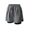 Shorts Esportivos Masculinos para Fitness, Corrida, Basquete, Treinamento com Forro de Camada Dupla, Elástico, Respirável, para Ciclismo, Anti-exposição