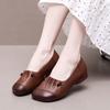 Zapatos Planos de Descuento Tendón Suela Suave Zapatos de Mamá 2024 Primavera y Verano Nuevos Zapatos Planos Retro Zapatos de Cuero para Mujeres de Mediana Edad y Ancianas
