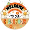 Decoración del Hogar Popular Transfronteriza Temu Girasol Arcoíris Bienvenida Letrero Decorativo de Madera Creativo para el Comienzo de la Temporada Escolar