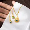 Collar Vintage Vietnamita Chapado en Oro Pendientes de Calabaza Hueca de la Fortuna de Moda Pulsera para Mujer Estilo de Corte Joyería Duradera que No se Desvanece