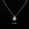 Venta Caliente Transfronteriza Collar de Plata S925 de Seis Garras Colgante de Moissanita Cadena para Clavícula Versátil de Lujo Sencillo y Accesible Venta al por Mayor de Fábrica