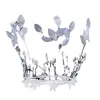 Decoración de pastel Corona decoración corona de reina para adulto boda Corona de hoja dorada perla Decoración de cumpleaños para celebridad de internet