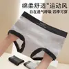 Cueca Boxer Jacquard Padrão Escuro 100% Algodão Feminina Série Cinza Antibacteriana Algodão Integral Estendida Calcinha de Quatro Cantos para Meninas
