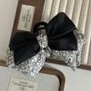 Estilo Coreano Clip Floral Parche de Satén Lazo Elegante Elegante Accesorios para el Cabello para Mujer Pinza de Tiburón de Gama Alta Pinza para el Pelo