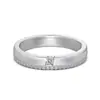 Anillos de Pareja para el Día de San Valentín Anillo de Plata de Ley 925 para Mujer con Acabado Mate Cepillado, Simple y Versátil, Anillos de Pareja con Circonita Microincrustada