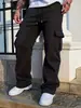 2026 Amazon Verano para Hombre Estilo Callejero Americano Versátil Múltiples Bolsillos Pantalones Casuales de Moda Sueltos Pantalones Cargo En Stock