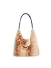 2026 Nueva Bolsa de Tote de Felpa con Patrón de Ciervo para Mujer Otoño/Invierno Sensación de Alta Gama Gran Capacidad Bolso de Hombro Único para Axila Retro de Mano