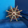 Nuevo Broche de Estrella de Moda Totalmente Incrustado con Diamantes con Ocho Puntas de Estrella Broche Versátil Pin de Ancla de Barco Accesorios de Ropa para Hombres y Mujeres