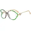 Gafas de Ojo de Gato de Moda Transfronterizas Sin Graduación Estilo Europeo y Americano Metal Hueco Coloridas Multicolor Ins Monturas de Gafas M6272