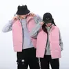 Colete de Algodão para Homens, Colete Quente com Gola Alta para Casais, Nova Marca Tendência de Inverno, Jaqueta Simples sem Mangas para Usar por Cima, Casaco de Algodão para Homens