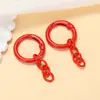 Llavero Colgante de Cadena de Cuatro Secciones Lacada con Hebilla de Primavera de Color Caramelo Accesorios para Joyería DIY Aro de Resorte Colgante para Bolso