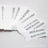 Etiquetas em Inglês para Diversos Materiais Fabricados na China, Etiquetas de PVC Transparente, Etiquetas de Lavabilidade Made in China