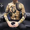 Stock de cuatro estaciones nuevo original caballero coreano para hombre corte slim camisa estampada reloj 1914C dos colores-P55