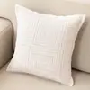 Almofada Jacquard de Veludo Estilo Vintage Cremoso para Sofá Sala de Estar Almofada de Costas Luxo Leve Retro Travesseiro de Cabeceira Pousada Folhas