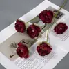 Flores Artificiales con 6 Cabezas, Rosas Pastorales para Bodas, Decoraciones de Pasillo de Salón de Bodas, Materiales de Decoración de Escenario de Hotel, Flores de Seda, Accesorios de Fotografía