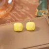 Pendientes Cuadrados Dopamina Populares de Verano, Pendientes Macaron Frescos, Dulces y Coloridos, Joyería de Aguja de Plata para Perforación de Orejas