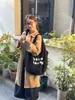 Bolso de Lona Lavada Estilo Universitario Retro para Mujer Casual Perezoso Más Fácil de Combinar Bolso de Hombro Clase Viaje Diario Bolso Tote de Gran Capacidad