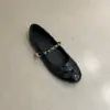 Sapatos Baixos Pretos Acolchoados com Corrente Estilo Chanel para Mulheres, Novidade Primavera 2026 Sapatos Mary Jane Francês para o Dia a Dia