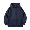 Sudadera chaqueta casual holgada de color liso estilo callejero americano para hombre, sudadera con capucha de moda otoño e invierno