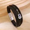 Pulsera tejida de cuero de microfibra con hebilla magnética de acero inoxidable, nueva, transfronteriza, accesorios de piano de acero de titanio, pulsera de temperamento para hombre