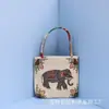 Bolso de Estilo Étnico, Bolso de Tela de Sofá Bordada, Bolso Fresco y Casual con Bordado de Hilo Dorado por Ambos Lados
