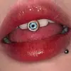 Mirada Abisal, Ojos Grotescos, Clavos para Lengua Recubiertos de Goma, Adornos para Lengua de Acero de Titanio, Anillos para Lengua con Rosca Externa, Piercings Corporales de Venta Caliente Transfronterizos