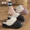 Pantuflas de Algodón para Mujer Otoño e Invierno, Antideslizantes e Impermeables, Pantuflas Peludas para Hombre para Uso en Casa, Zapatos de Algodón para Exteriores para Mantener el Calor