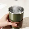 Vaso para enjuague bucal de madera de nogal, vaso para cepillo de dientes de acero inoxidable, vaso para cepillo de dientes doméstico estilo vintage, vaso de lavado elegante para parejas