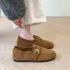 Mocasines casuales versátiles estilo Birkenstock para mujer con plataforma interna y hebilla metálica, nuevos para el otoño de 2026, estilo vintage old money para mujer