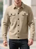 Camisas de Manga Larga para Hombre de Amazon Transfronterizo Europeas y Americanas Primavera y Otoño Casual de Negocios Color Sólido Cuello Solapa Camisas de Hombre Camisas Polo