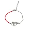 Pulsera de Zirconio Completo de Nuevo Estilo Otoño e Invierno para Mujer, Elegante, de Moda, Sencilla, Lujo Ligero, Versátil, Joyería de Cuerda Roja al por Mayor