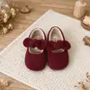 Zapatos Peludos con Lazo Estilo Coreano para Niñas Invierno Nuevo Estilo Crema Zapatos Mary Jane de Princesa para Niños Zapatos Cálidos de Doble Algodón