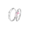 Anillos Originales de Lazo para Pareja Tichya Par Plata de Ley S925 Lujo Ligero Nicho Dulce Corazón de Chica Anillo Abierto