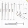 Acero Inoxidable 316 Aguja Guía Rosca Interna y Externa Pasador Guía Varilla Orejera Perforada Piercing de Labio Piercing de Lengua Herramienta Auxiliar DIY