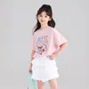 Tutu Elefantinho Roupa Infantil Camiseta de Manga Curta para Meninas Verão 2026 Novo Estilo Top de Algodão Puro com Meia Manga Roupa de Verão Leve