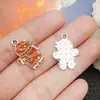 Mezcla 20 Aceite de Goteo Blanco K Muñeco de Nieve Navideño Árbol de Navidad Papá Noel Colgante de Aleación Pulsera DIY Accesorios de Joyería